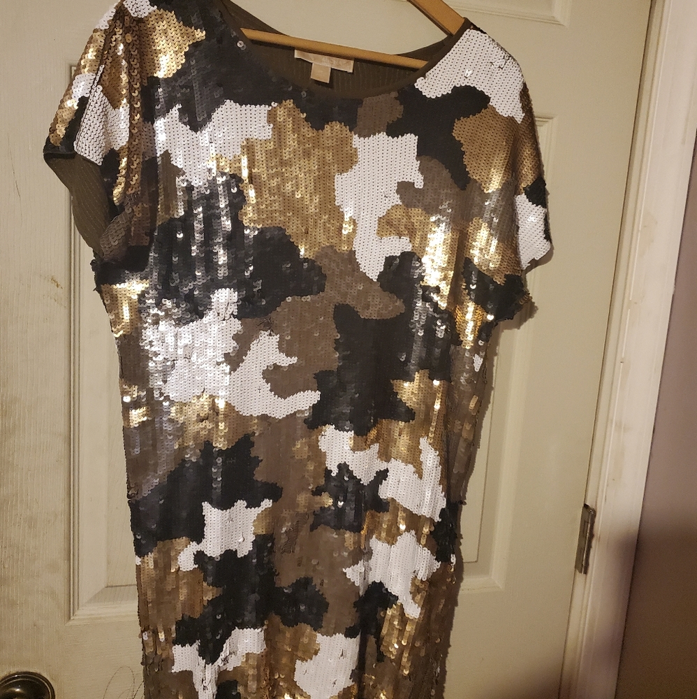 Micheal kors camouflage sequins dress